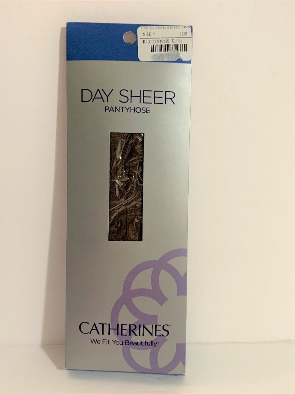 Catherines Pantyhose Day Sheer Hosiery Ribbed Panty Nylon Coffee Brown Plus Sz D